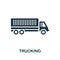 Trucking icon. Monochrome simple Trucking icon for templates, web design and infographics