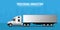 Trucking Industry banner, Logistic and delivery. Semi truck. Vector Illustration.