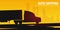 Trucking Industry banner, Logistic and delivery. Semi truck. Vector Illustration.