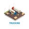 Trucking Isometric Composition