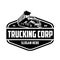 Trucking logo design. Emblem badge concept. vector isolated. Black and white color