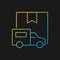 Truckload shipping client service gradient vector icon for dark theme