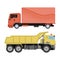 Trucks delivery vehicle vector.