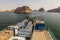 Trucks on a ferry crossing Lake Nasser, Egy