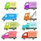 Trucks With Free or Fast Shipping Signs Illustration