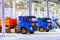 Trucks at gas station on oil refinery factory