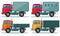 Trucks icons set. Vector of vehicles