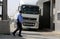 Trucks loaded with goods enter the Gaza Strip from Kerem Shalom crossing, between the Gaza Strip and Israel