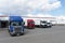 Trucks loading at a depot of a forwarding agency - Transport and logistics in goods trade