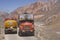 Trucks on a Mountain Road