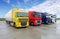 Trucks in parking, Transportation industry