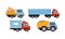 Trucks set, delivery vehicles, side view vector Illustration on a white background