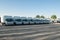 Trucks stand in the parking lot in a row