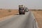 Trucks in Sudan at the Sahara crossing