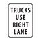 trucks use right lane sign. Vector illustration decorative design