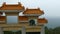 True Dragon Temple, Taiwan - April 05th 2023 - Beautiful east asian temple gate in detail, camera left to right pan shot