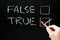 True and false checkboxes