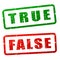 True and false stamp design