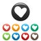 True heart icons set color