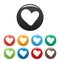 True heart icons set color vector