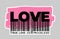 True Love is Priceless - Slogan Barcode. Vector.