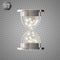 True transparent hourglass with glowing lights inside, isolated on transparent background. Simple and elegant hourglass