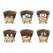 Truffle chocolate milk candy cartoon character with sad expression