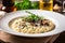 Truffle Risotto On White Plate