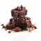 Truffles Brownies: Rich Chocolate Delight On White Background