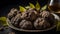 Truffles perfect on a plate vintage original grocery season harvest ingredient