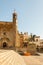 Trujillo main square with the Church of San Martin and the equestrian statue of Francisco Pizarro