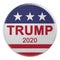 Trump 2020 Presidential Election Button With US Flag, 3d illustration On White