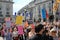 Trump Protest march London, July 13, 2018 : anti-Donald Trump placards stock, photo, photograph, image, picture