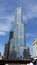 The Trump Tower as seen from the Chicago River.