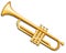 Trumpet. Brass wind musical instrument