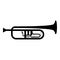 Trumpet Clarion music instrument icon black color vector illustration flat style image