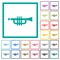 Trumpet flat color icons with quadrant frames