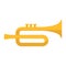 Trumpet flat icon, music and instrument