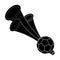Trumpet football fan.Fans single icon in black style vector symbol stock illustration.