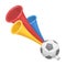 Trumpet football fan.Fans single icon in cartoon style rater,bitmap symbol stock illustration.