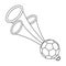 Trumpet football fan.Fans single icon in outline style vector symbol stock illustration.