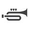 Trumpet glyph icon, music and instrument