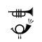 Trumpet and horn musical icon