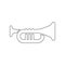 Trumpet icon. Element of music instrument for mobile concept and web apps icon. Outline, thin line icon for website design and