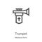 trumpet icon vector from medieval items collection. Thin line trumpet outline icon vector illustration. Linear symbol for use on