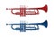 Trumpet instrument cartoon music graphic vector