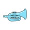 Trumpet isolated. Musical instrument. Horn vector illustration