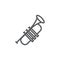 Trumpet Line Icon on white background