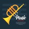Trumpet musical isolated icon