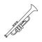Trumpet musician instrument icon thin line